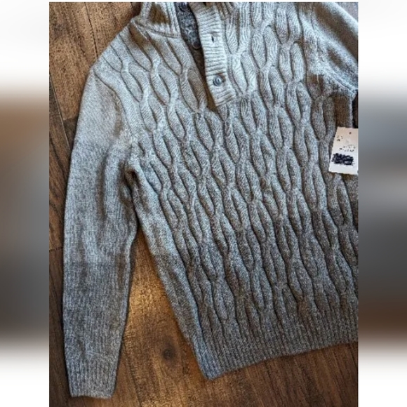 Commerce Carlton Button Mock Neck Sweater Light Gray Youth Sz 16 NWT Stitch Fix - Picture 3 of 16
